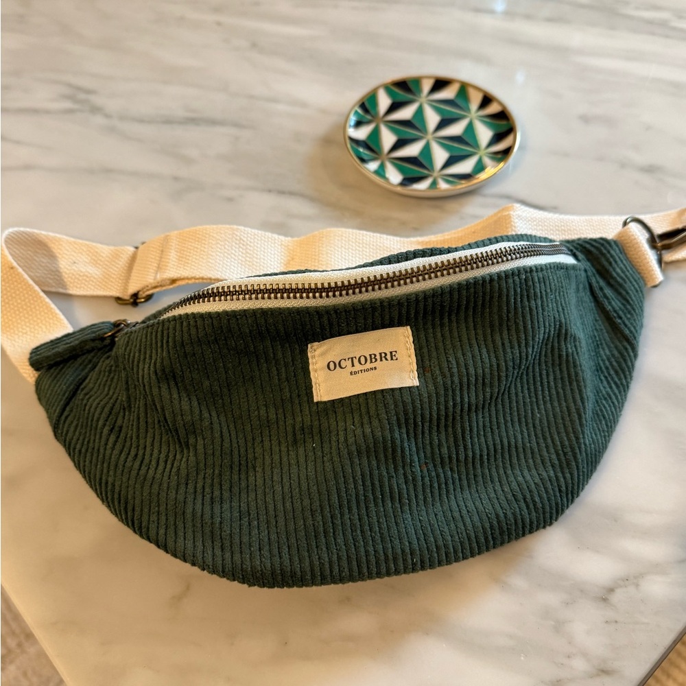 Sezane / Octobre Edition Dark Green Corduroy Crossbody Bag